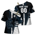 Personalized Carlton Blues Cross Shoulder Shirt Modern Geometric Sports Graphic Style