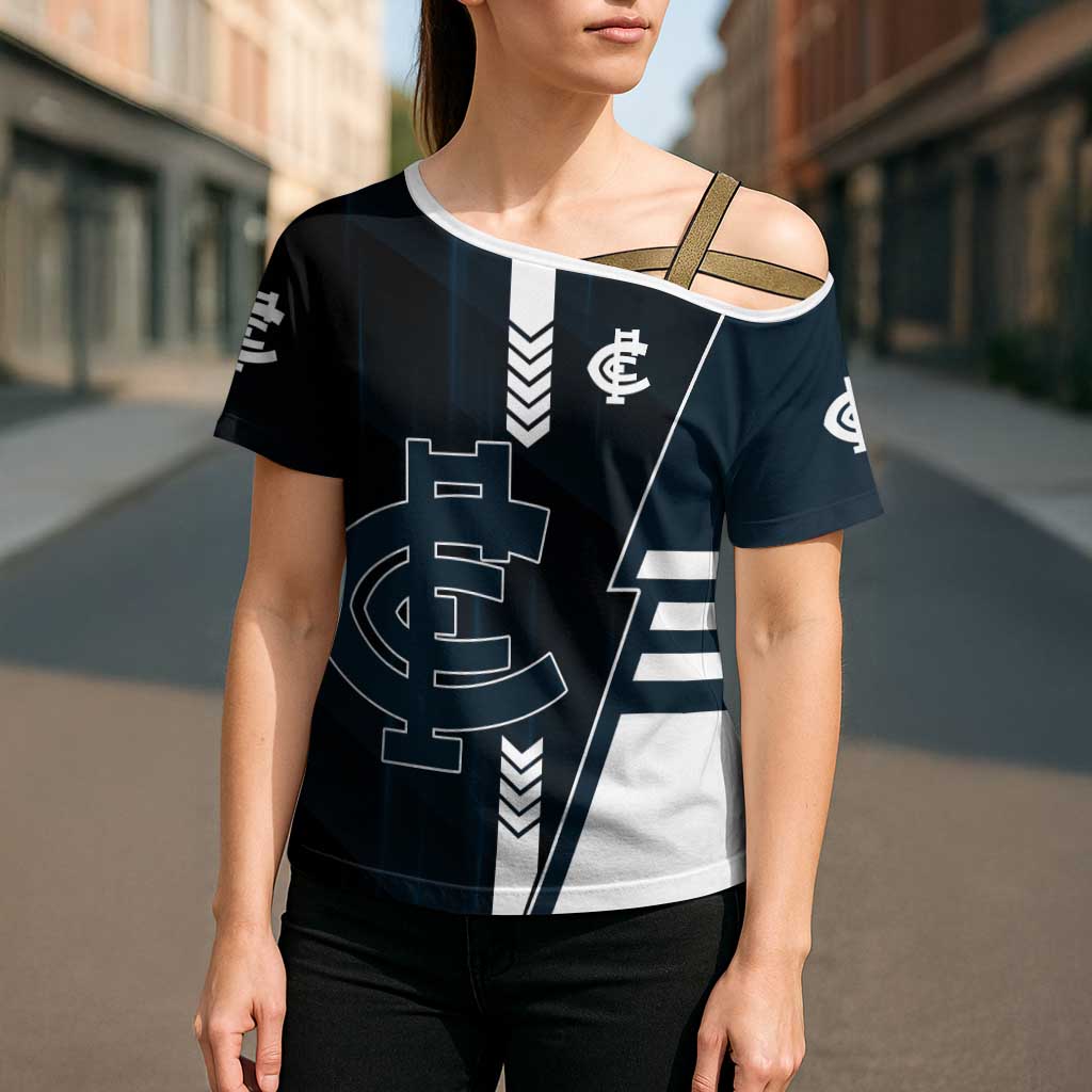 Personalized Carlton Blues Cross Shoulder Shirt Modern Geometric Sports Graphic Style