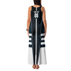 Personalized Carlton Blues Family Matching Tank Maxi Dress and Hawaiian Shirt Modern Geometric Sports Graphic Style