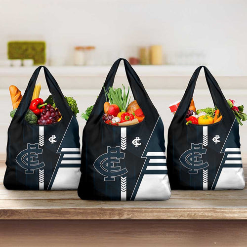 Carlton Blues Grocery Bag Modern Geometric Sports Graphic Style