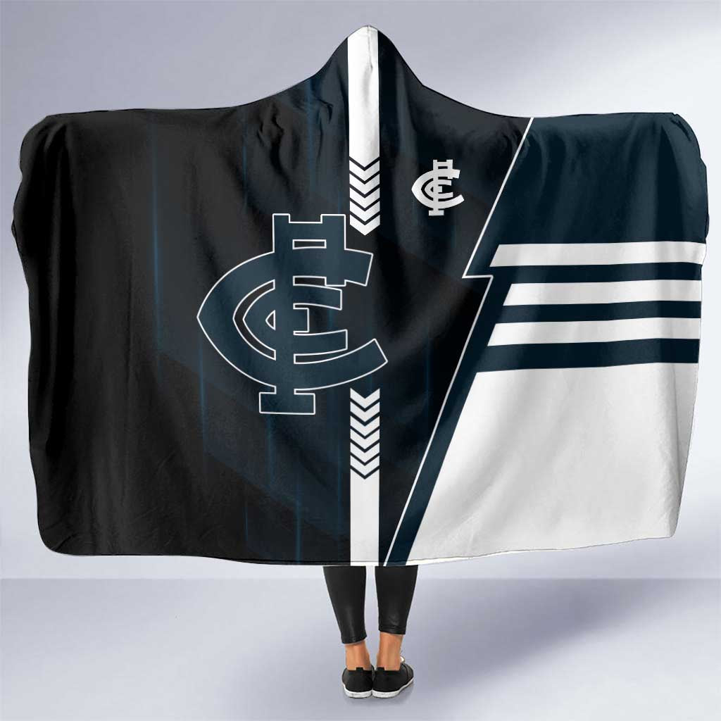 Carlton Blues Hooded Blanket Modern Geometric Sports Graphic Style