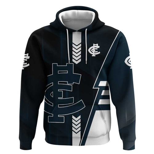 Personalized Carlton Blues Hoodie Modern Geometric Sports Graphic Style