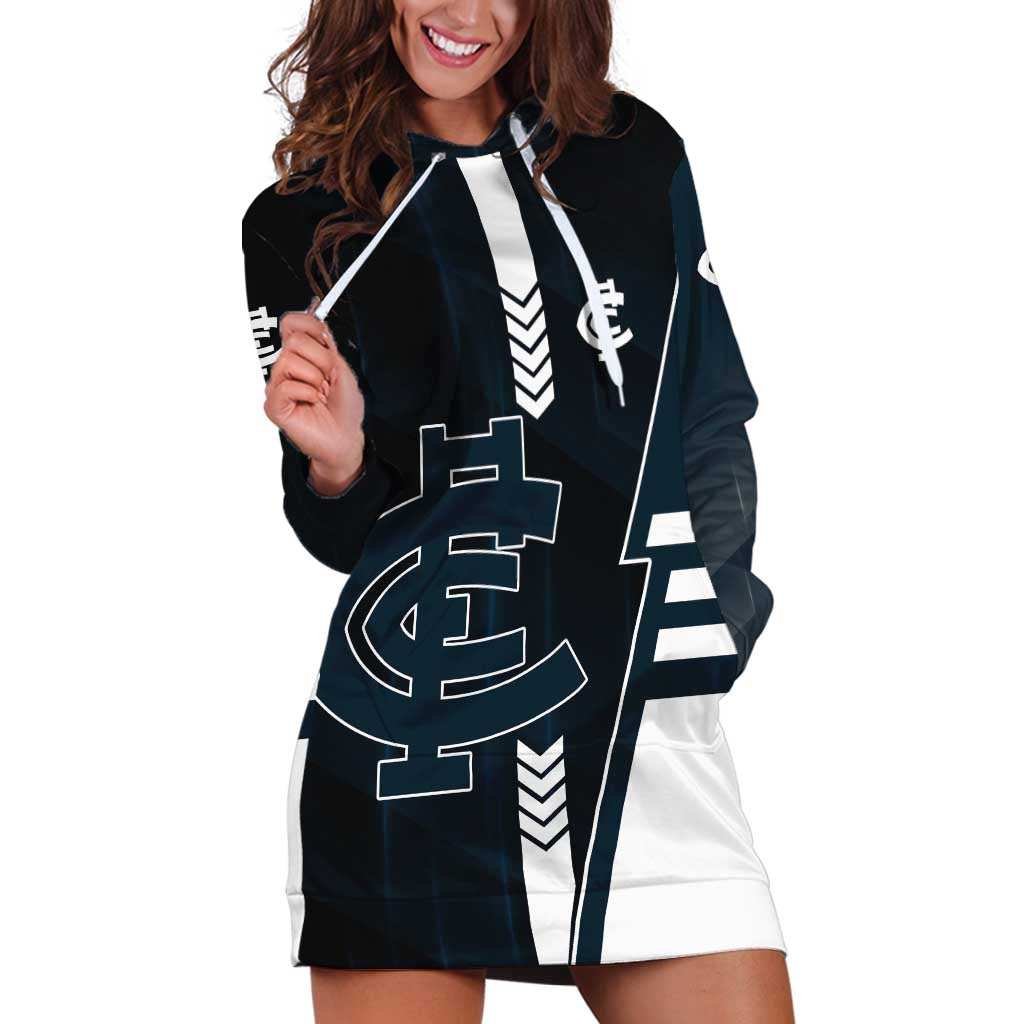 Personalized Carlton Blues Hoodie Dress Modern Geometric Sports Graphic Style