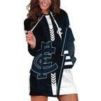 Personalized Carlton Blues Hoodie Dress Modern Geometric Sports Graphic Style
