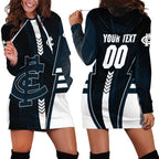 Personalized Carlton Blues Hoodie Dress Modern Geometric Sports Graphic Style