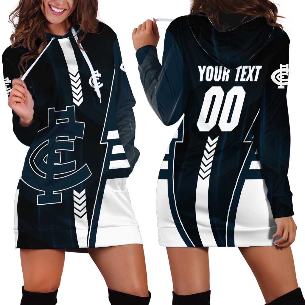 Personalized Carlton Blues Hoodie Dress Modern Geometric Sports Graphic Style