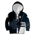 Personalized Carlton Blues Kid Hoodie Modern Geometric Sports Graphic Style