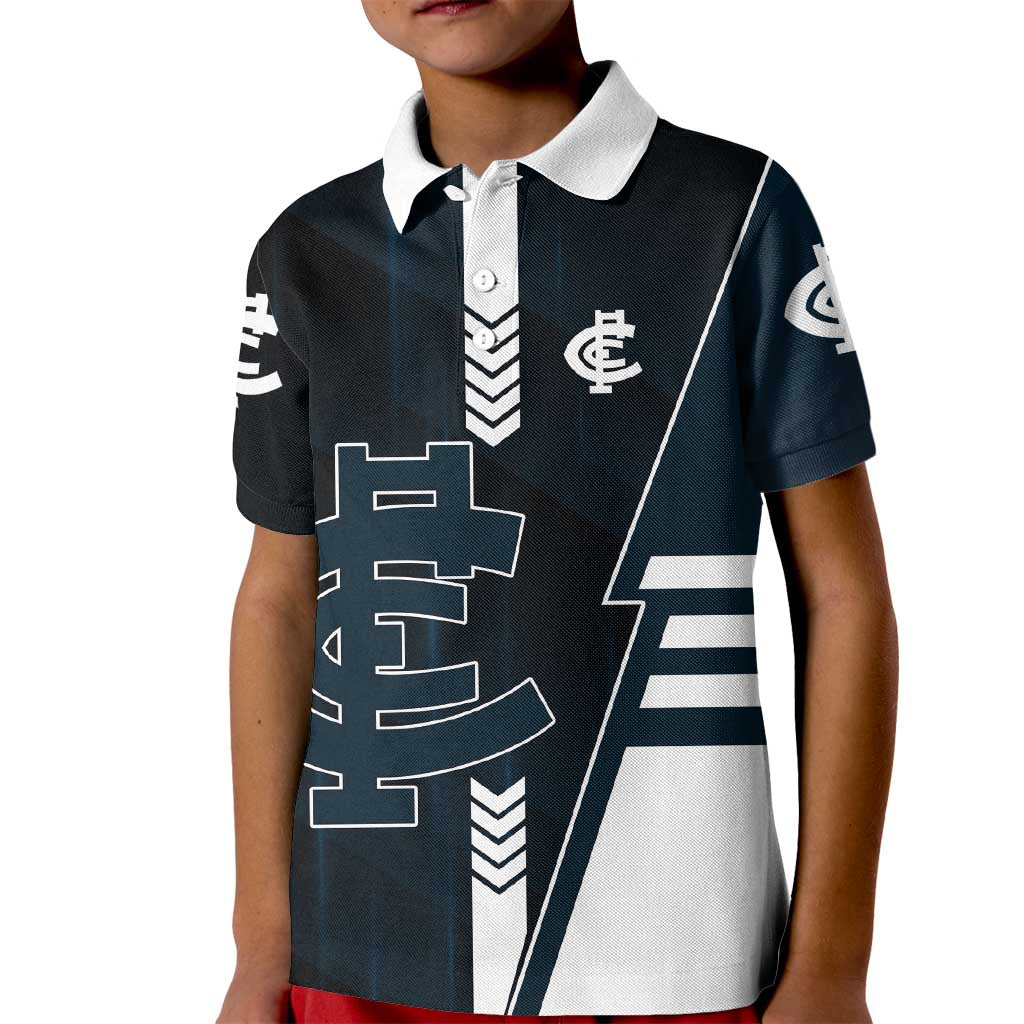 Personalized Carlton Blues Kid Polo Shirt Modern Geometric Sports Graphic Style