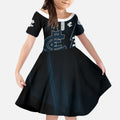 Personalized Carlton Blues Kid Short Sleeve Dress Modern Geometric Sports Graphic Style