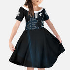 Personalized Carlton Blues Kid Short Sleeve Dress Modern Geometric Sports Graphic Style