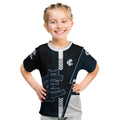 Personalized Carlton Blues Kid T Shirt Modern Geometric Sports Graphic Style