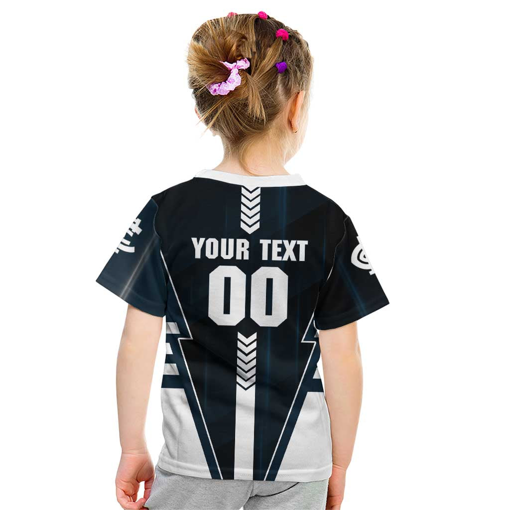 Personalized Carlton Blues Kid T Shirt Modern Geometric Sports Graphic Style