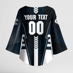 Personalized Carlton Blues Kimono Sleeve Blouse Modern Geometric Sports Graphic Style