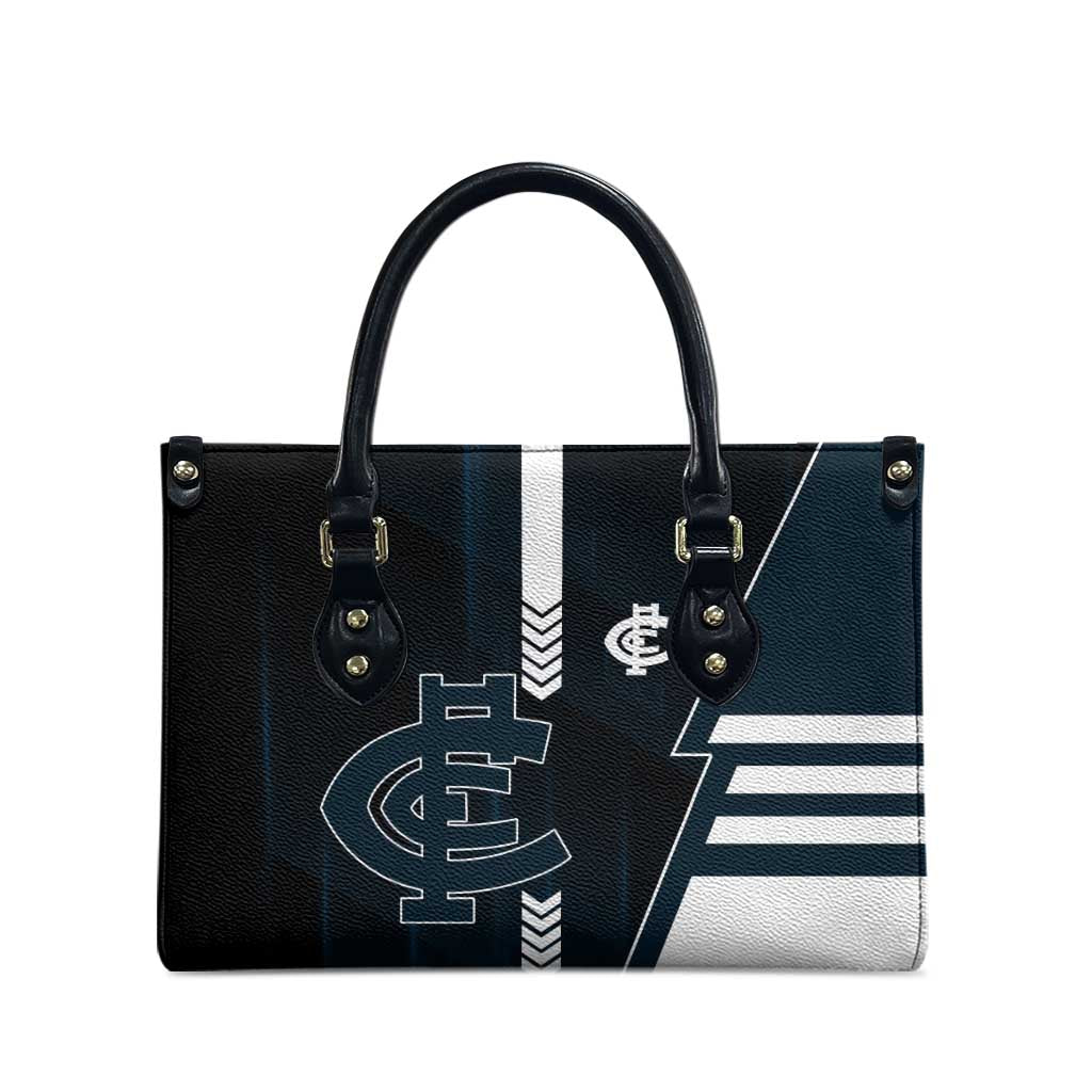 Carlton Blues Leather Bag Modern Geometric Sports Graphic Style