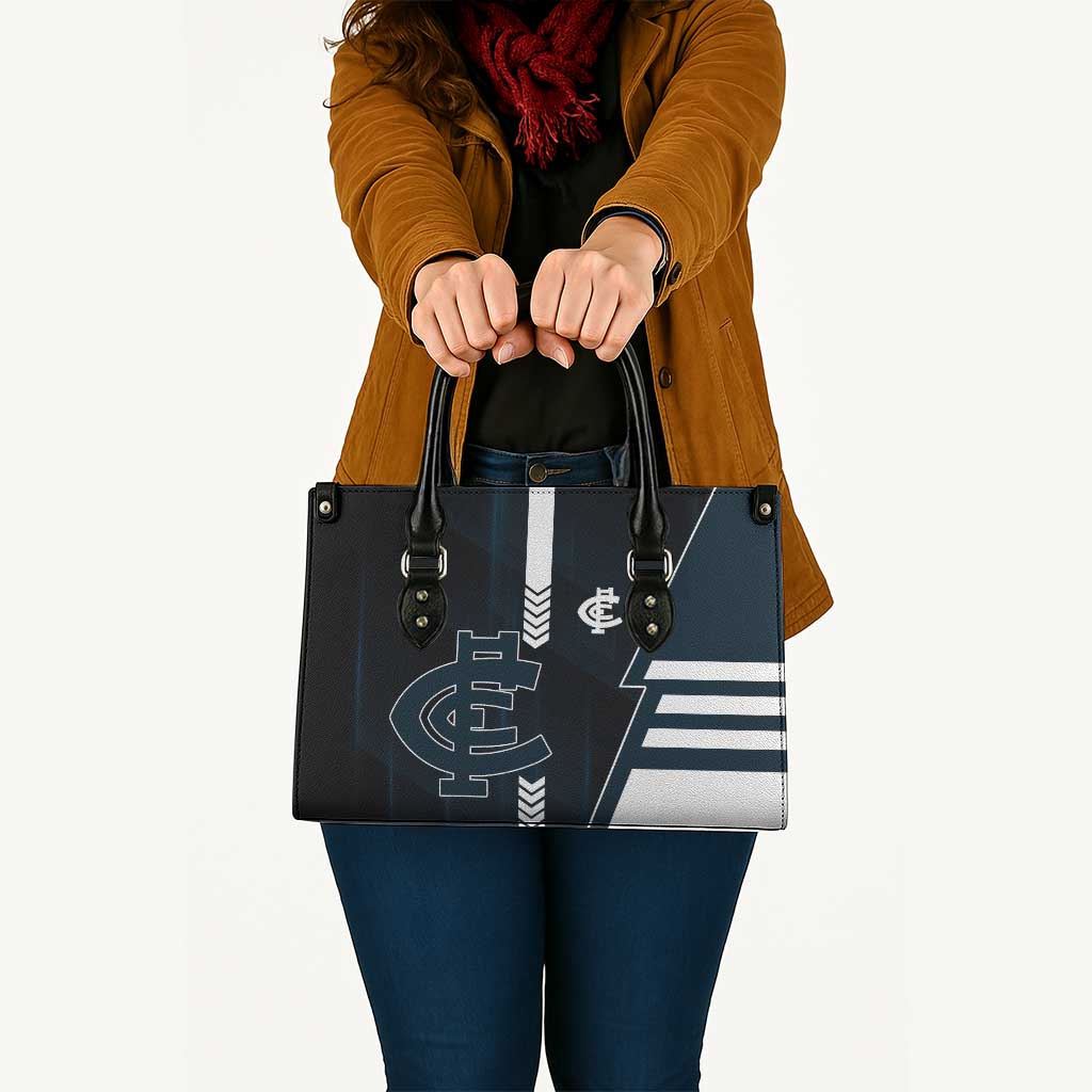 Carlton Blues Leather Bag Modern Geometric Sports Graphic Style