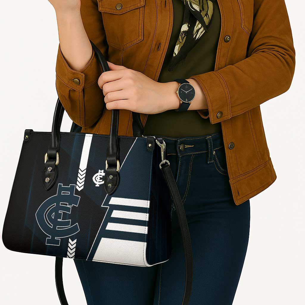 Carlton Blues Leather Bag Modern Geometric Sports Graphic Style