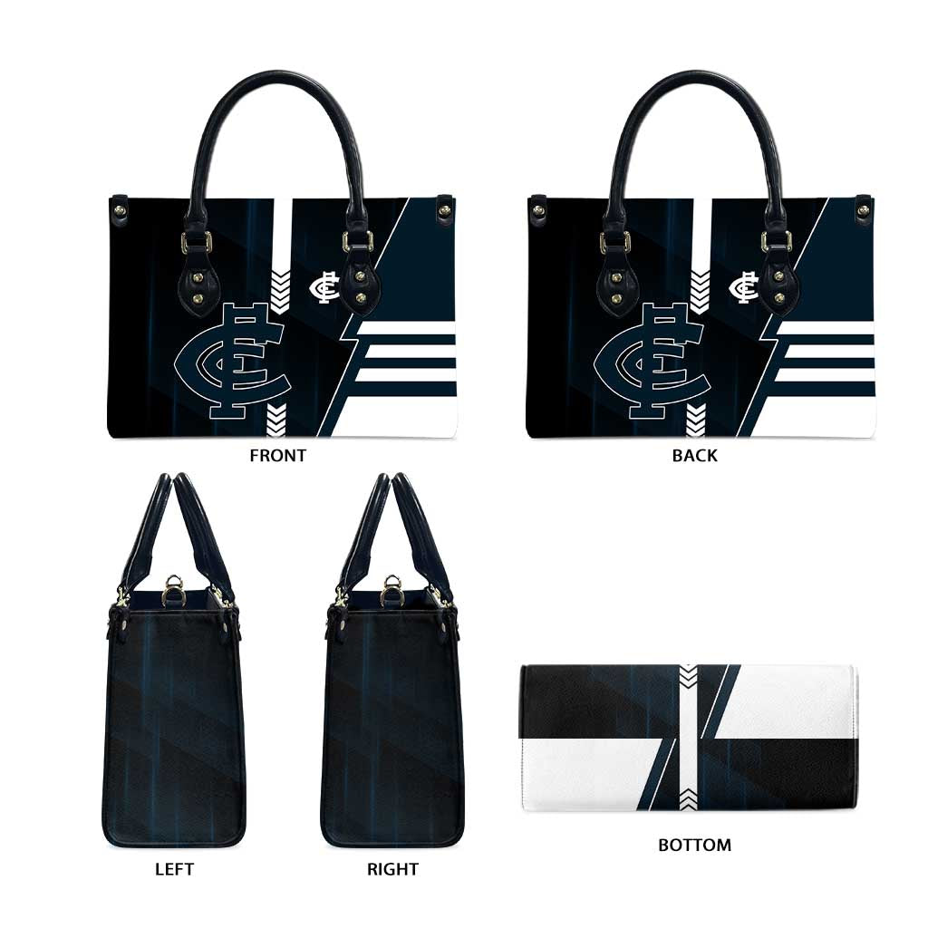 Carlton Blues Leather Bag Modern Geometric Sports Graphic Style