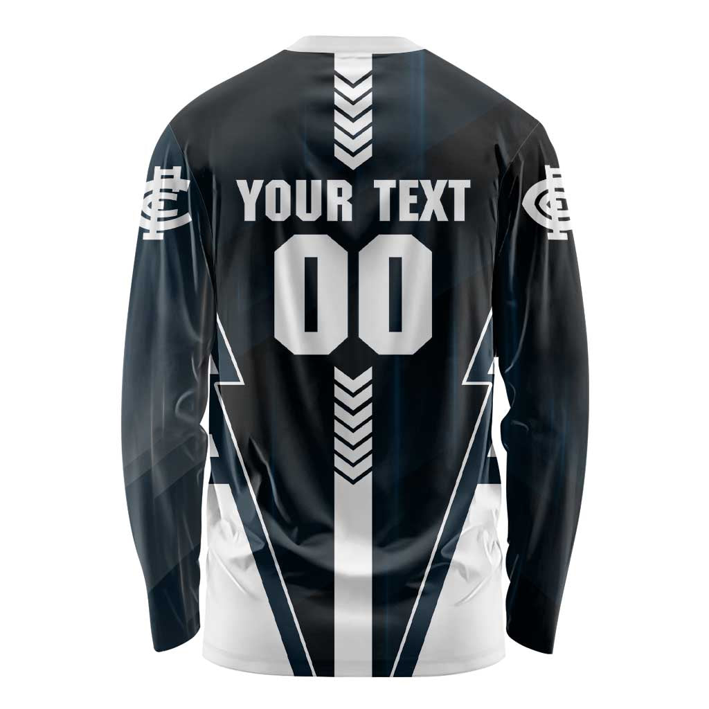 Personalized Carlton Blues Long Sleeve Shirt Modern Geometric Sports Graphic Style