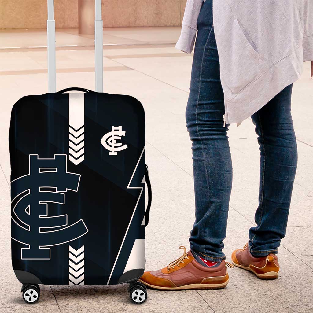 Carlton Blues Luggage Cover Modern Geometric Sports Graphic Style
