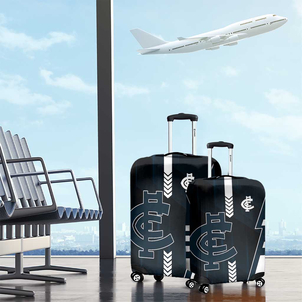 Carlton Blues Luggage Cover Modern Geometric Sports Graphic Style