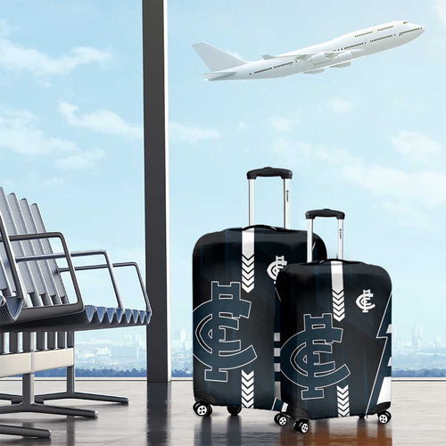 Carlton Blues Luggage Cover Modern Geometric Sports Graphic Style