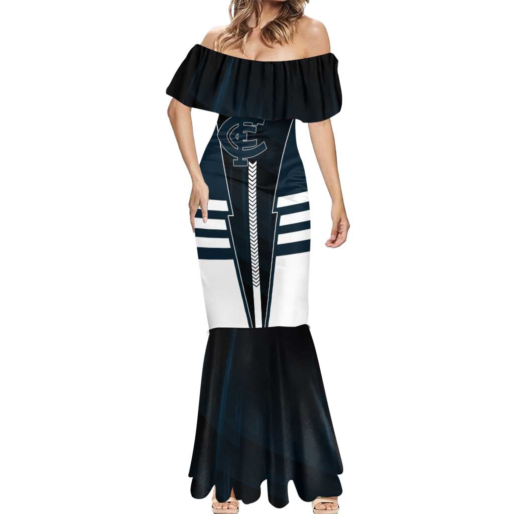 Personalized Carlton Blues Mermaid Dress Modern Geometric Sports Graphic Style