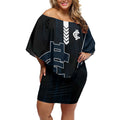 Personalized Carlton Blues Off Shoulder Short Dress Modern Geometric Sports Graphic Style