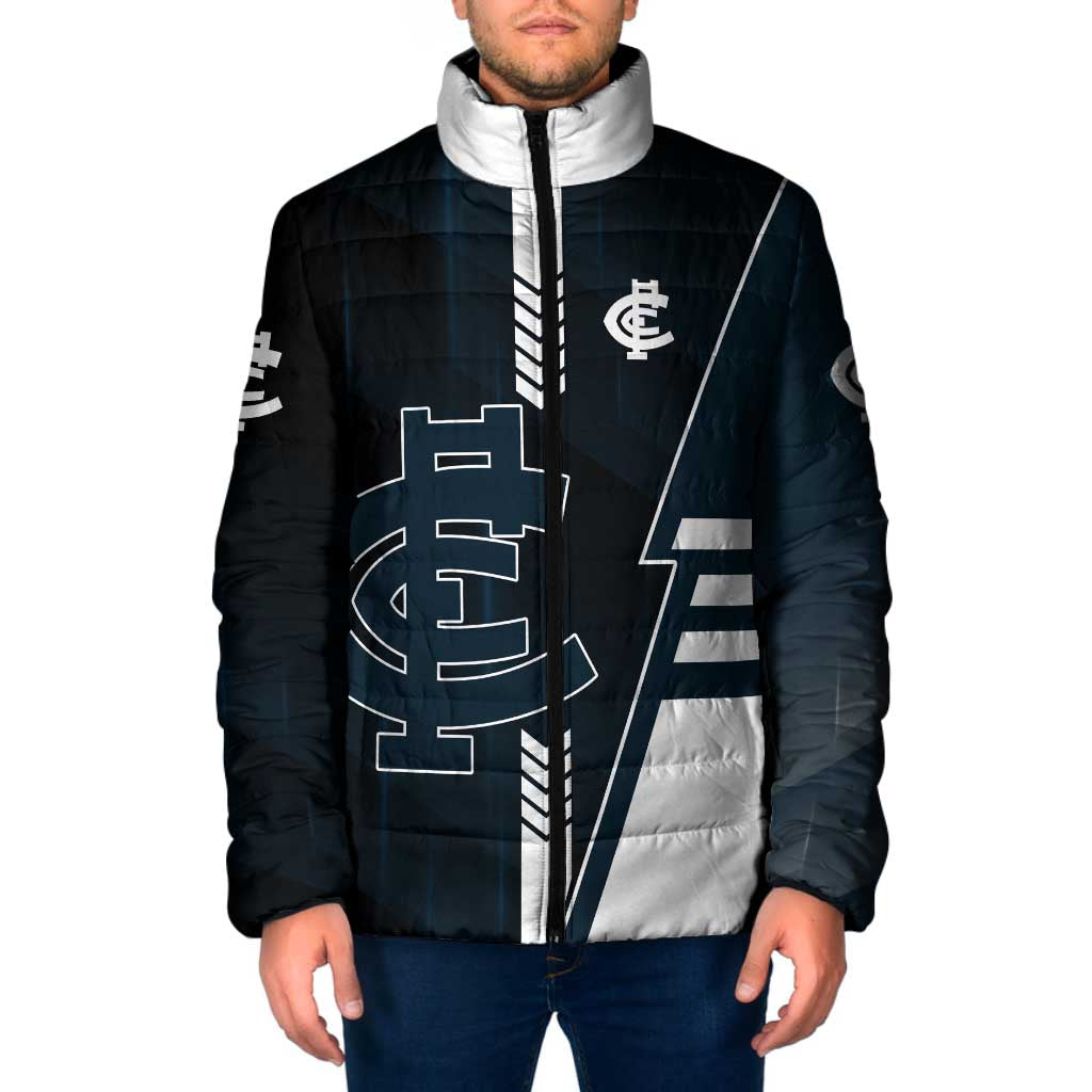 Personalized Carlton Blues Padded Jacket Modern Geometric Sports Graphic Style