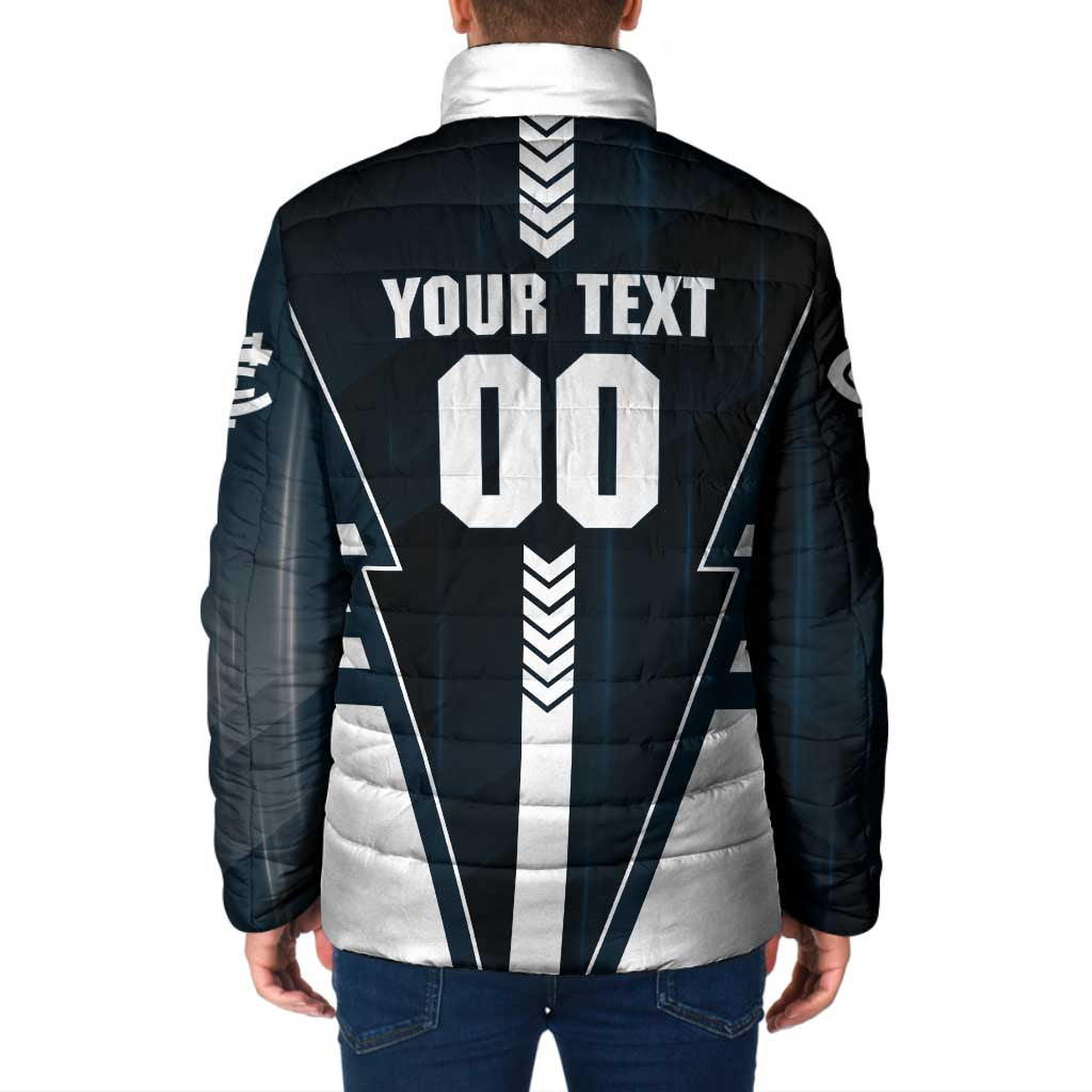 Personalized Carlton Blues Padded Jacket Modern Geometric Sports Graphic Style