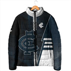 Personalized Carlton Blues Padded Jacket Modern Geometric Sports Graphic Style