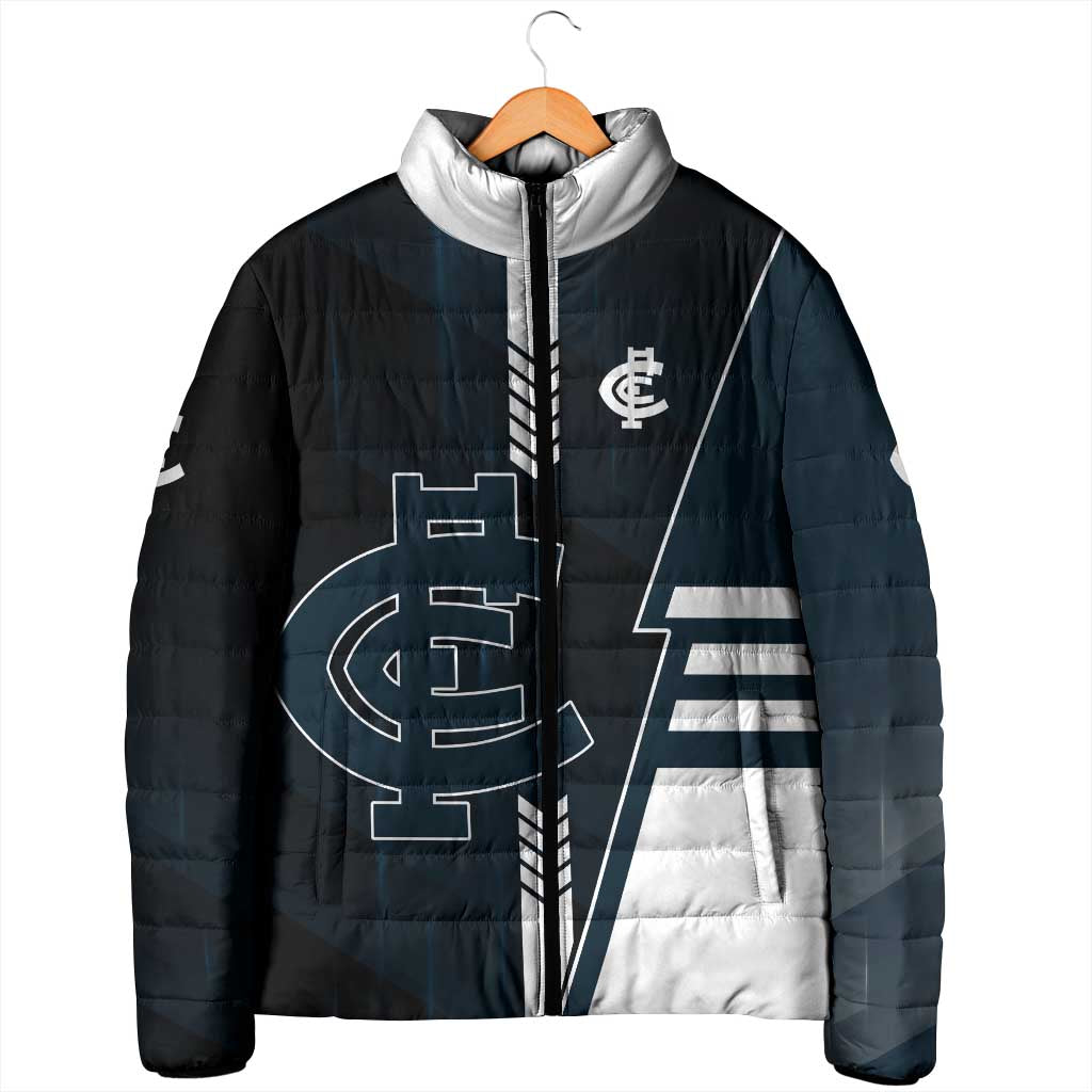 Personalized Carlton Blues Padded Jacket Modern Geometric Sports Graphic Style