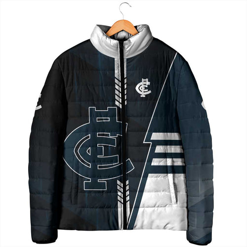 Personalized Carlton Blues Padded Jacket Modern Geometric Sports Graphic Style
