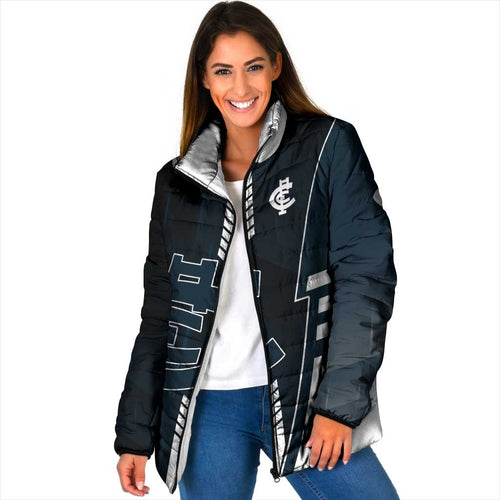 Personalized Carlton Blues Padded Jacket Modern Geometric Sports Graphic Style
