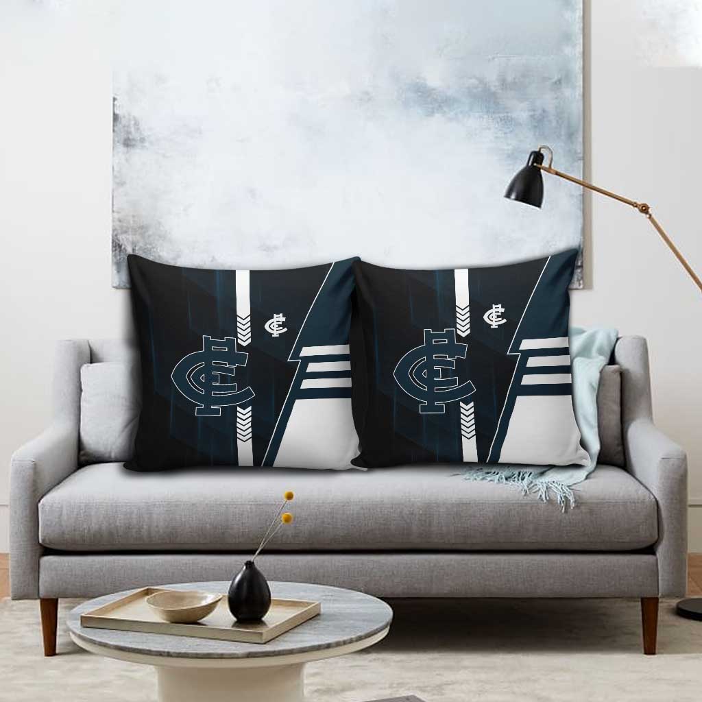 Carlton Blues Pillow Cover Modern Geometric Sports Graphic Style