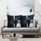 Carlton Blues Pillow Cover Modern Geometric Sports Graphic Style