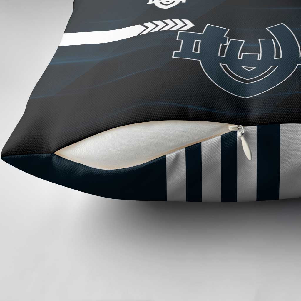 Carlton Blues Pillow Cover Modern Geometric Sports Graphic Style
