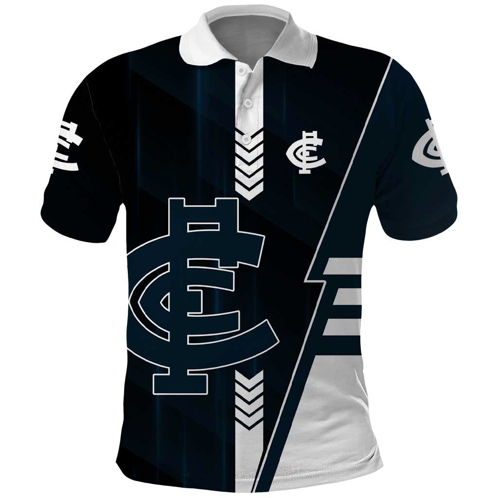 Personalized Carlton Blues Polo Shirt Modern Geometric Sports Graphic Style