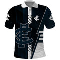 Personalized Carlton Blues Polo Shirt Modern Geometric Sports Graphic Style