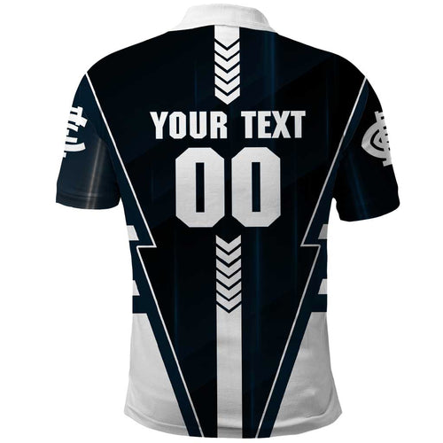 Personalized Carlton Blues Polo Shirt Modern Geometric Sports Graphic Style