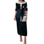 Personalized Carlton Blues Puletasi Modern Geometric Sports Graphic Style