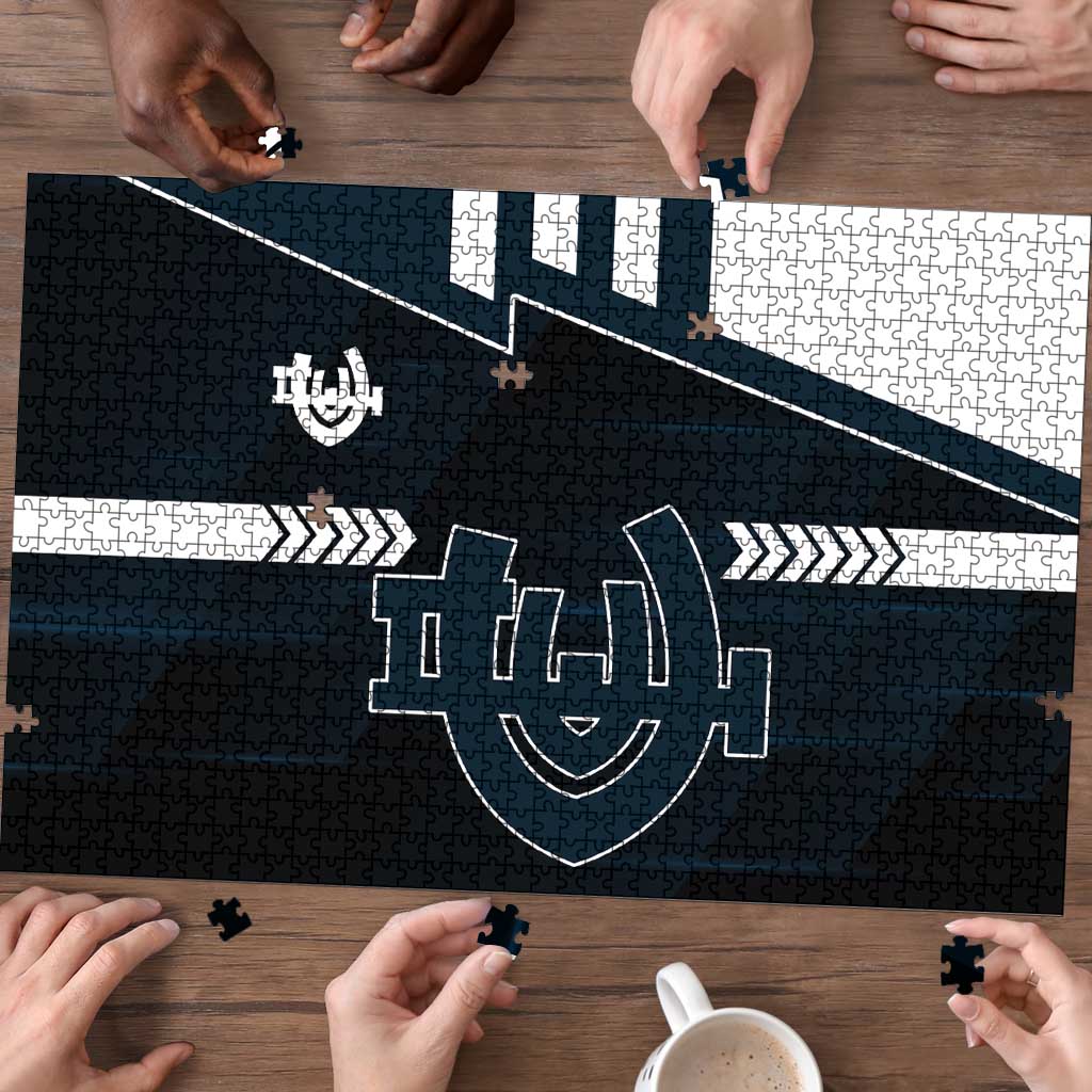 Carlton Blues Puzzle Modern Geometric Sports Graphic Style