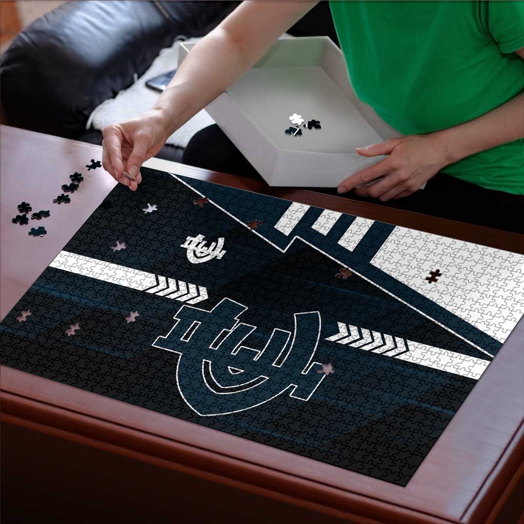 Carlton Blues Puzzle Modern Geometric Sports Graphic Style