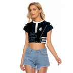 Personalized Carlton Blues Raglan Cropped T Shirt Modern Geometric Sports Graphic Style