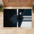 Carlton Blues Rubber Doormat Modern Geometric Sports Graphic Style