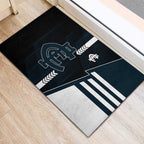Carlton Blues Rubber Doormat Modern Geometric Sports Graphic Style