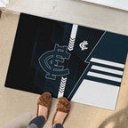 Carlton Blues Rubber Doormat Modern Geometric Sports Graphic Style