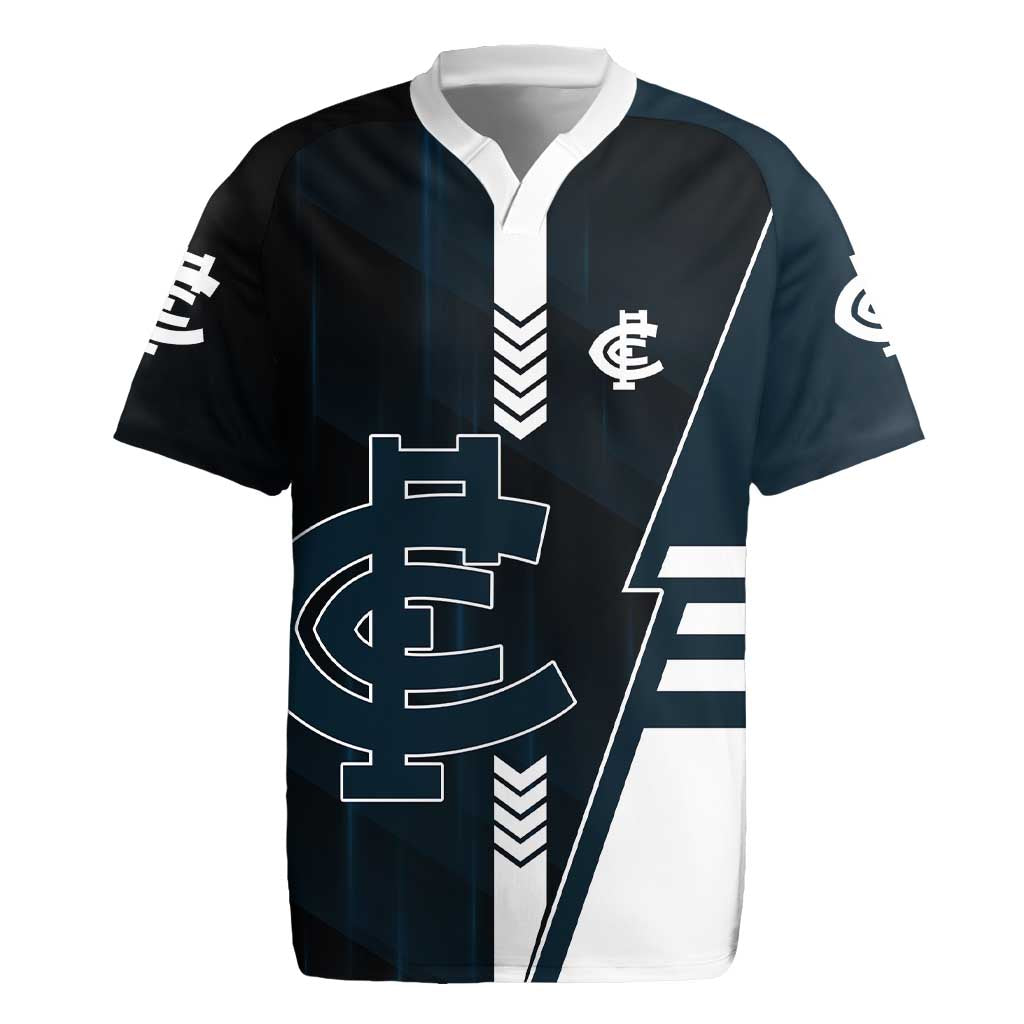 Personalized Carlton Blues Rugby Jersey Modern Geometric Sports Graphic Style