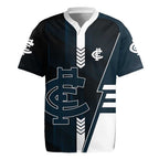 Personalized Carlton Blues Rugby Jersey Modern Geometric Sports Graphic Style