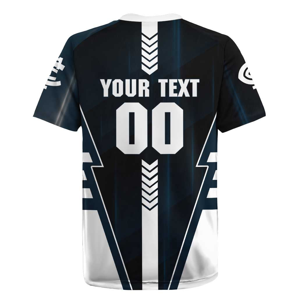 Personalized Carlton Blues Rugby Jersey Modern Geometric Sports Graphic Style