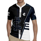 Personalized Carlton Blues Rugby Jersey Modern Geometric Sports Graphic Style
